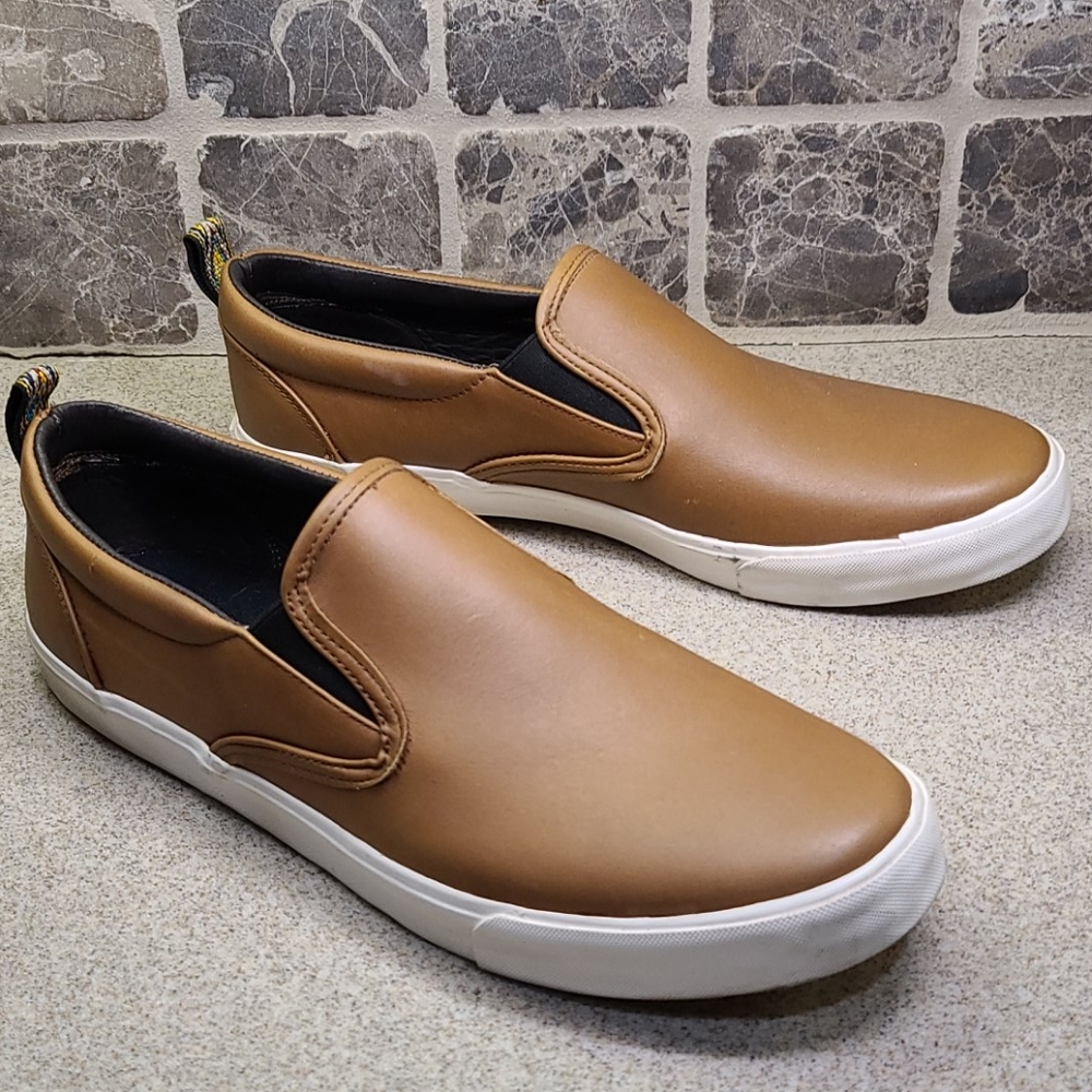 INKKAS MENS BOAT SHOES DARK TAN/BEIGE SIZE 13 - Picture 3 of 14